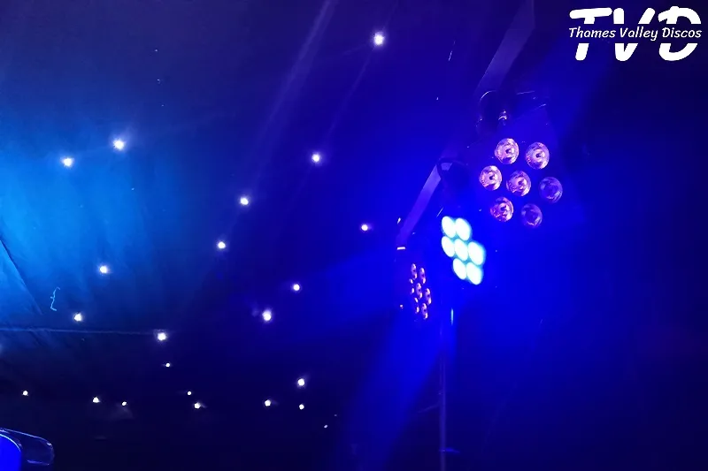 led overhead lights with some haze