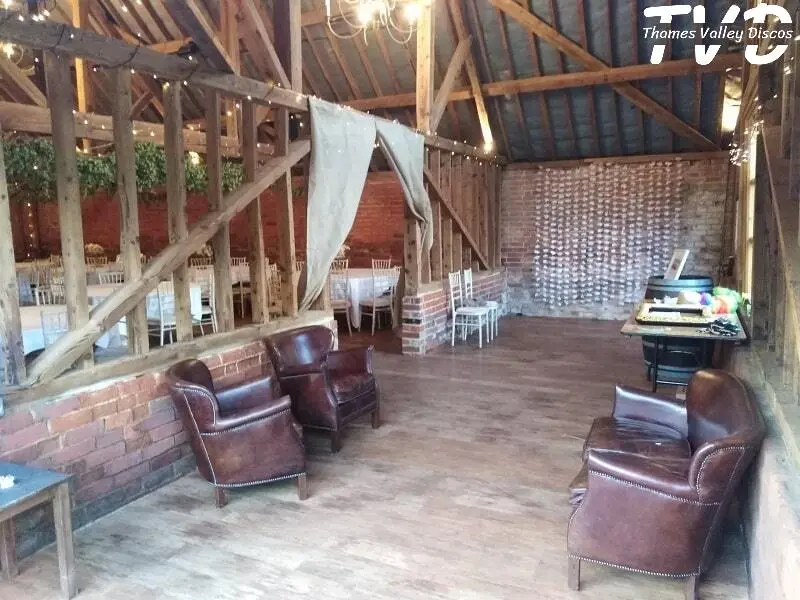 seating area within stanlake barn