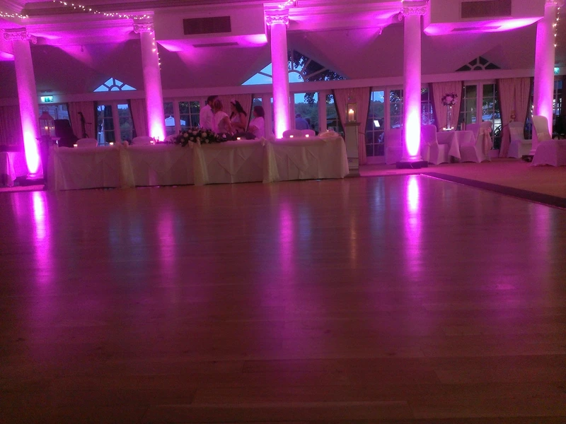 up lights and mood lights lighing up 4 pillars